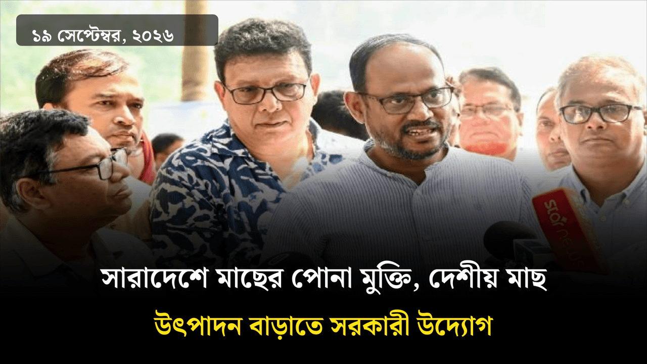 সারাদেশে মাছের পোনা মুক্তি, দেশীয় মাছ উৎপাদন বাড়াতে সরকারী উদ্যোগ
