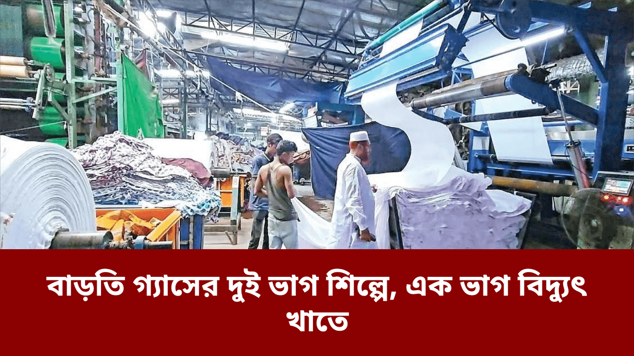 বাড়তি গ্যাসের দুই ভাগ শিল্পে, এক ভাগ বিদ্যুৎ খাতে
